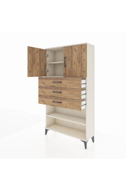 Arges Dolap 3 Raflı 3 Çekmeceli 2 Kapaklı 88x30x163 - S21M097V3A