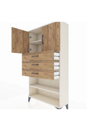 Arges Dolap 3 Raflı 3 Çekmeceli 2 Kapaklı 88x30x163 - S21M097V3A