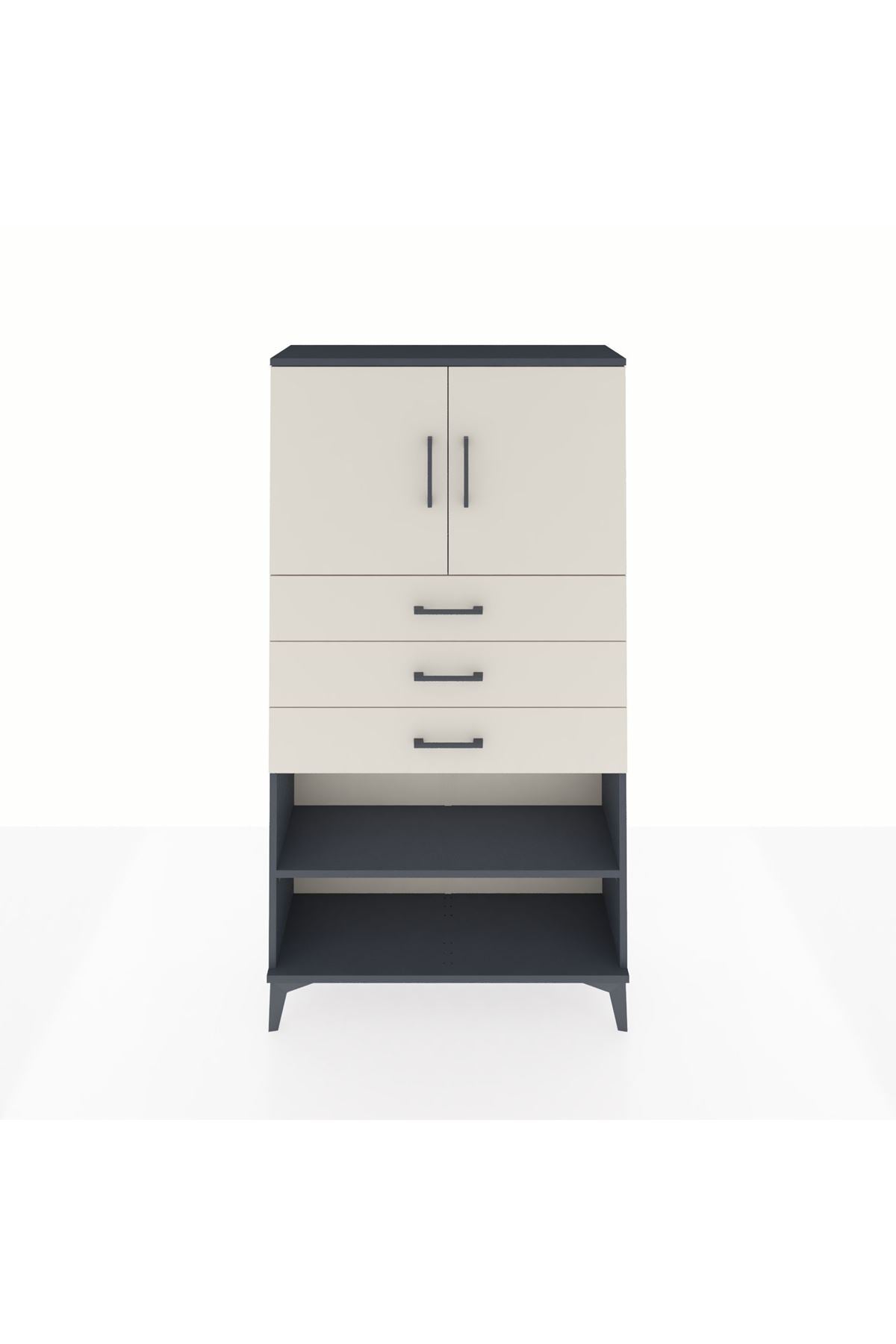 Arges Dolap 3 Raflı 3 Çekmeceli 2 Kapaklı 88x30x163 - S21M097V4A