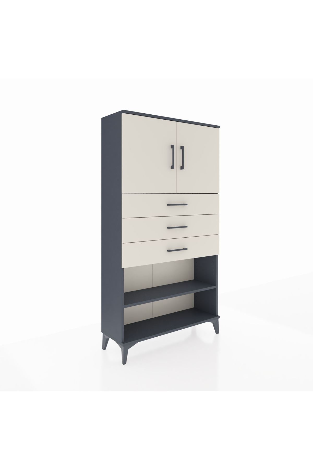 Arges Dolap 3 Raflı 3 Çekmeceli 2 Kapaklı 88x30x163 - S21M097V4A