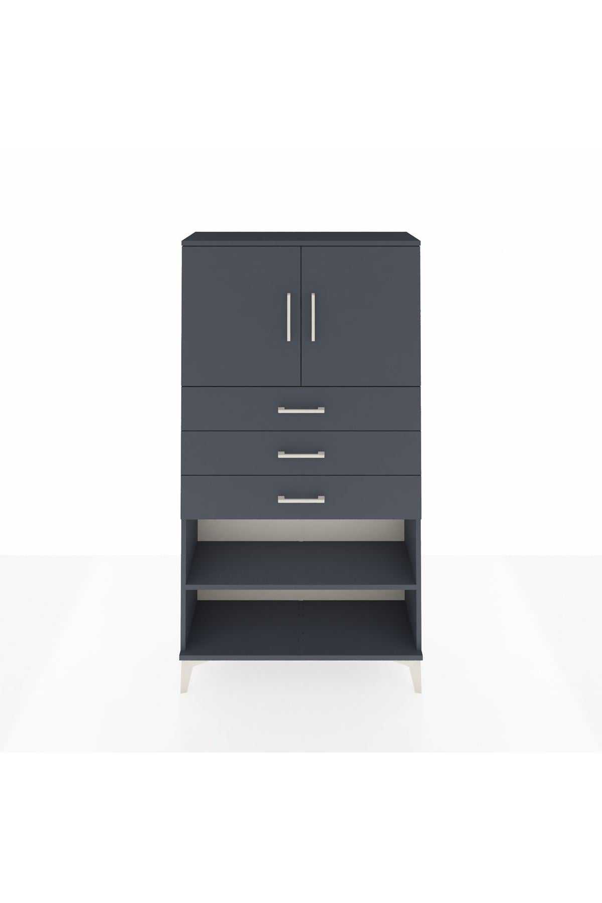 Arges Dolap 3 Raflı 3 Çekmeceli 2 Kapaklı 88x30x163 - S21M097V5A