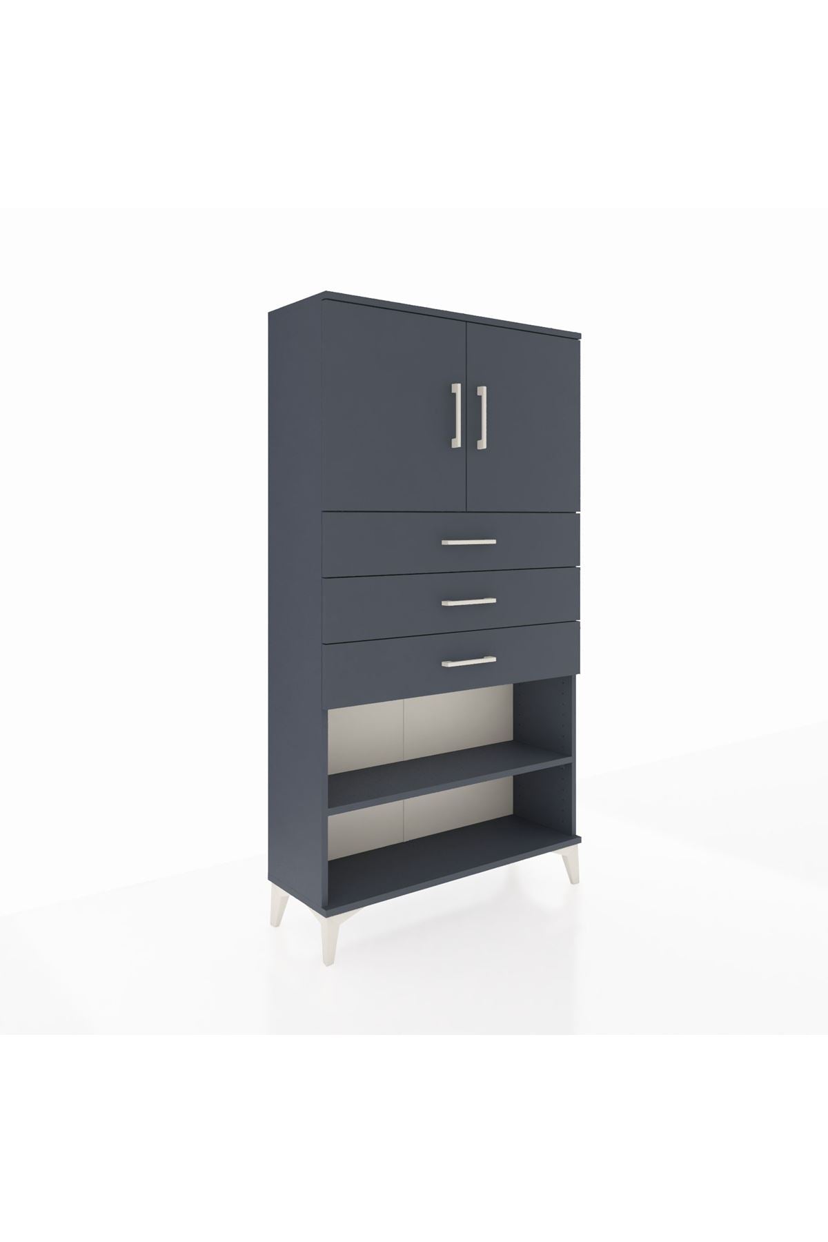 Arges Dolap 3 Raflı 3 Çekmeceli 2 Kapaklı 88x30x163 - S21M097V5A
