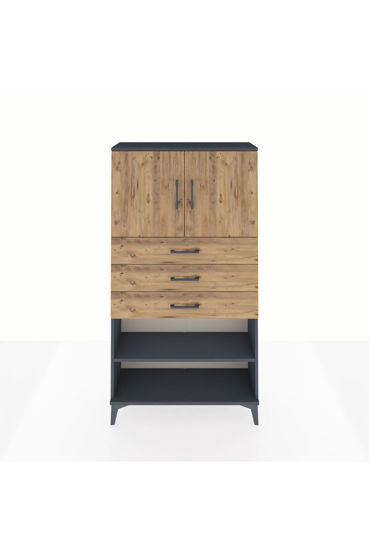 Arges Dolap 3 Raflı 3 Çekmeceli 2 Kapaklı 88x30x163 - S21M097V6A