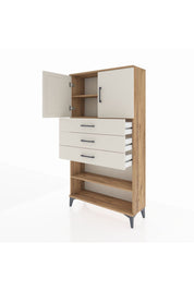 Arges Dolap 3 Raflı 3 Çekmeceli 2 Kapaklı 88x30x163 - S21M097V7A