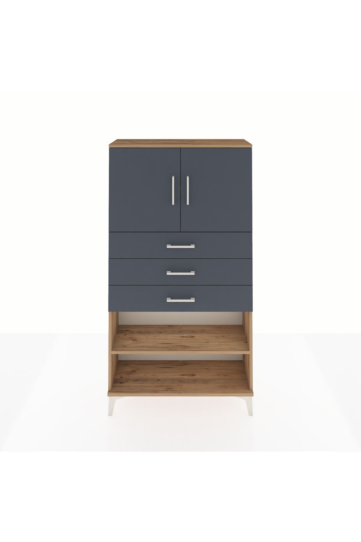 Arges Dolap 3 Raflı 3 Çekmeceli 2 Kapaklı 88x30x163 - S21M097V8A