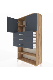 Arges Dolap 3 Raflı 3 Çekmeceli 2 Kapaklı 88x30x163 - S21M097V8A
