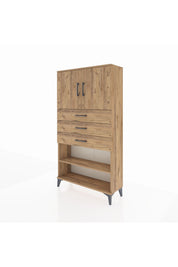Arges Dolap 3 Raflı 3 Çekmeceli 2 Kapaklı 88x30x163 - S21M097V9A