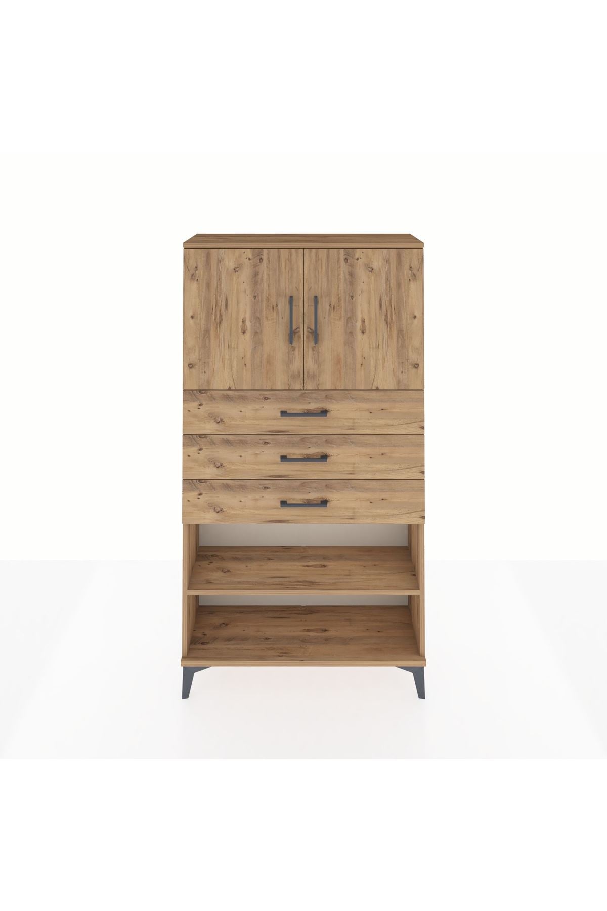 Arges Dolap 3 Raflı 3 Çekmeceli 2 Kapaklı 88x30x163 - S21M097V9A