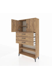 Arges Dolap 3 Raflı 3 Çekmeceli 2 Kapaklı 88x30x163 - S21M097V9A