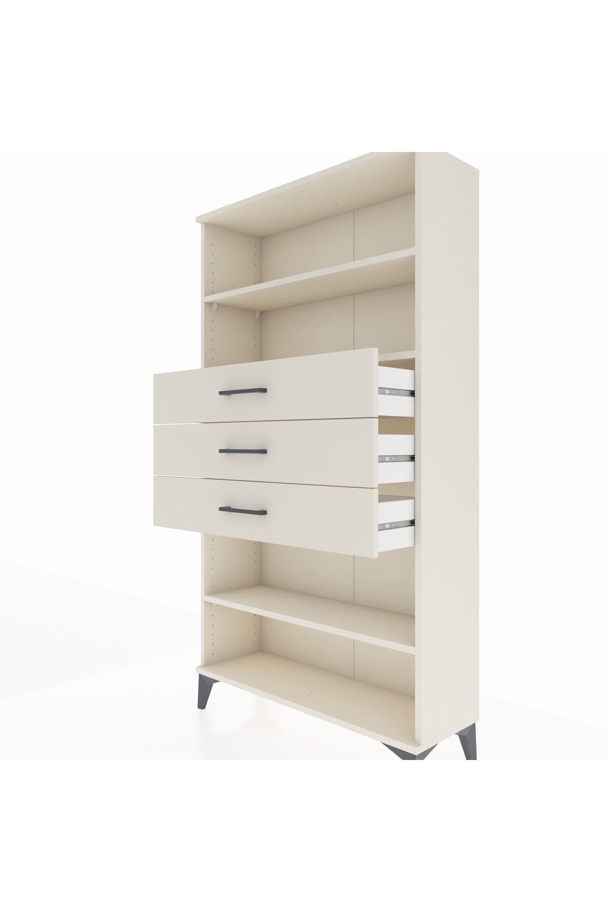 Arges Dolap 3 Raflı 3 Çekmeceli 88x30x163 - S21M098V1A