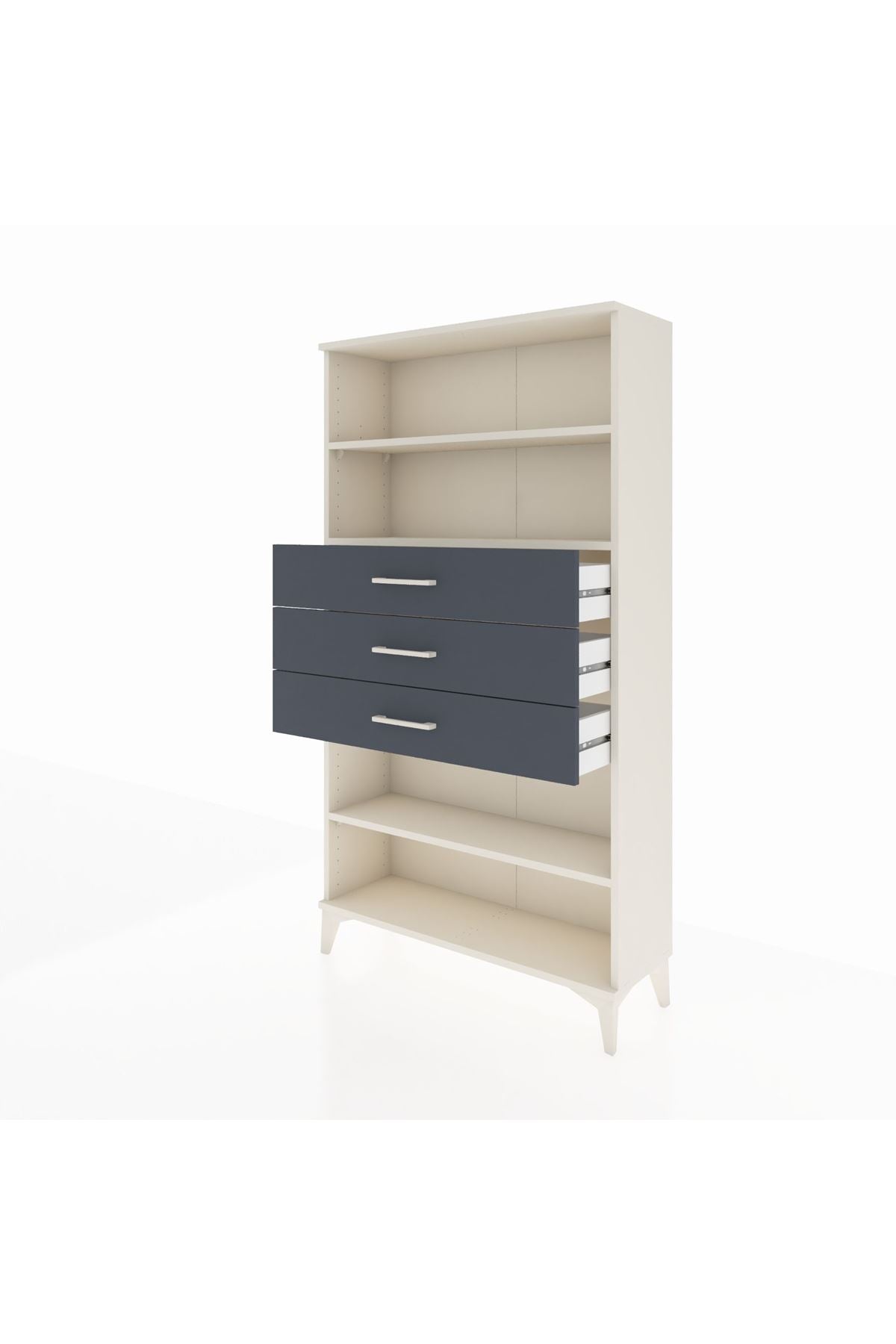Arges Dolap 3 Raflı 3 Çekmeceli 88x30x163 - S21M098V2A
