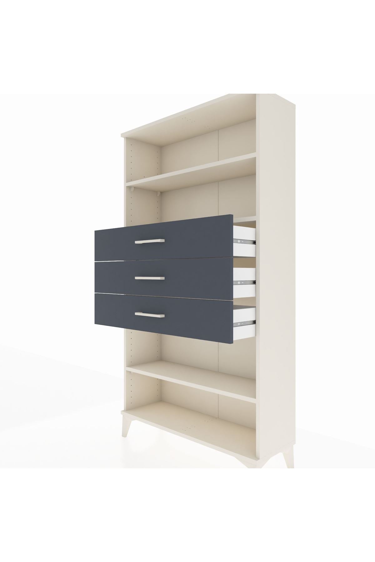 Arges Dolap 3 Raflı 3 Çekmeceli 88x30x163 - S21M098V2A