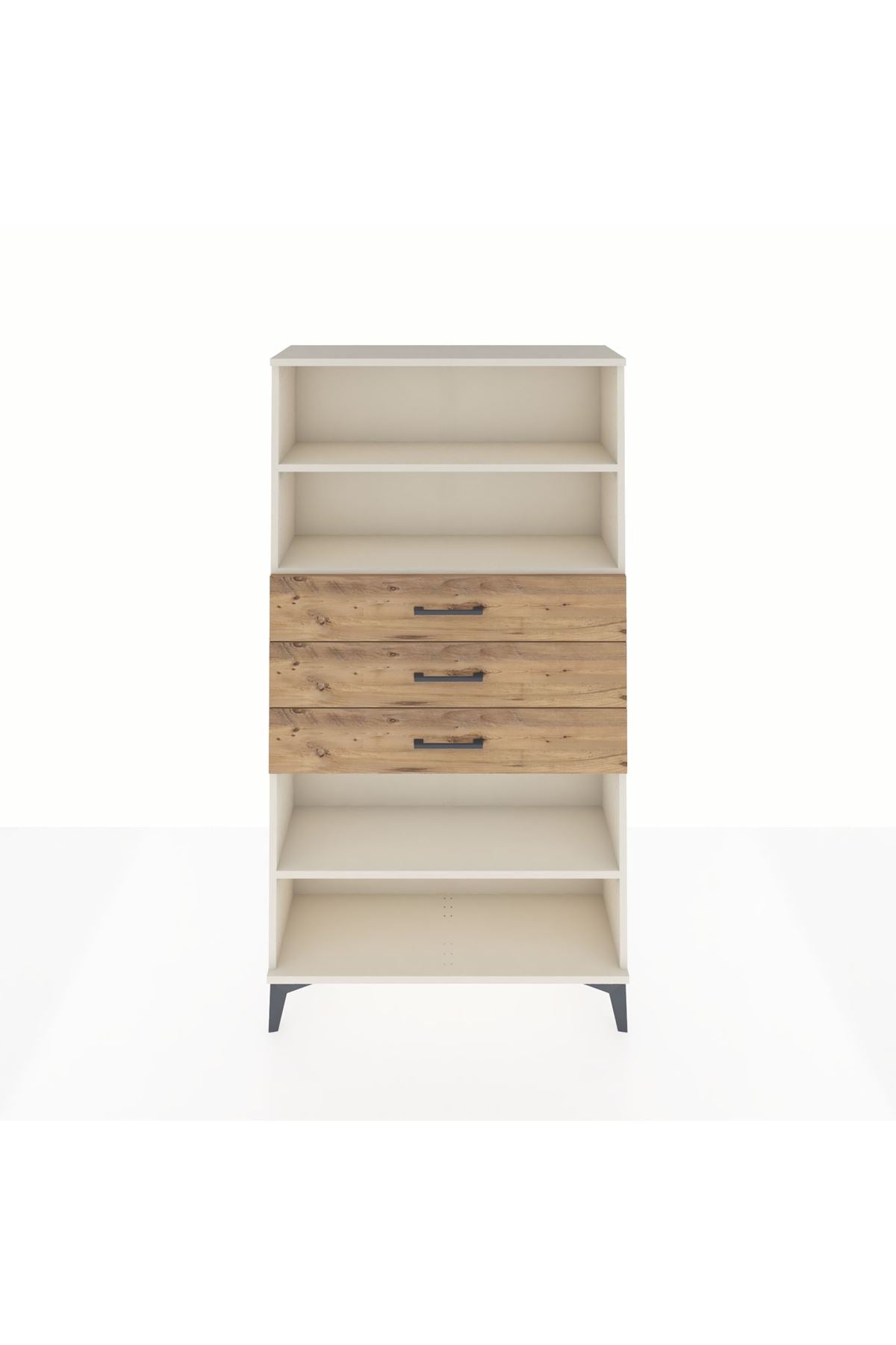 Arges Dolap 3 Raflı 3 Çekmeceli 88x30x163 - S21M098V3A