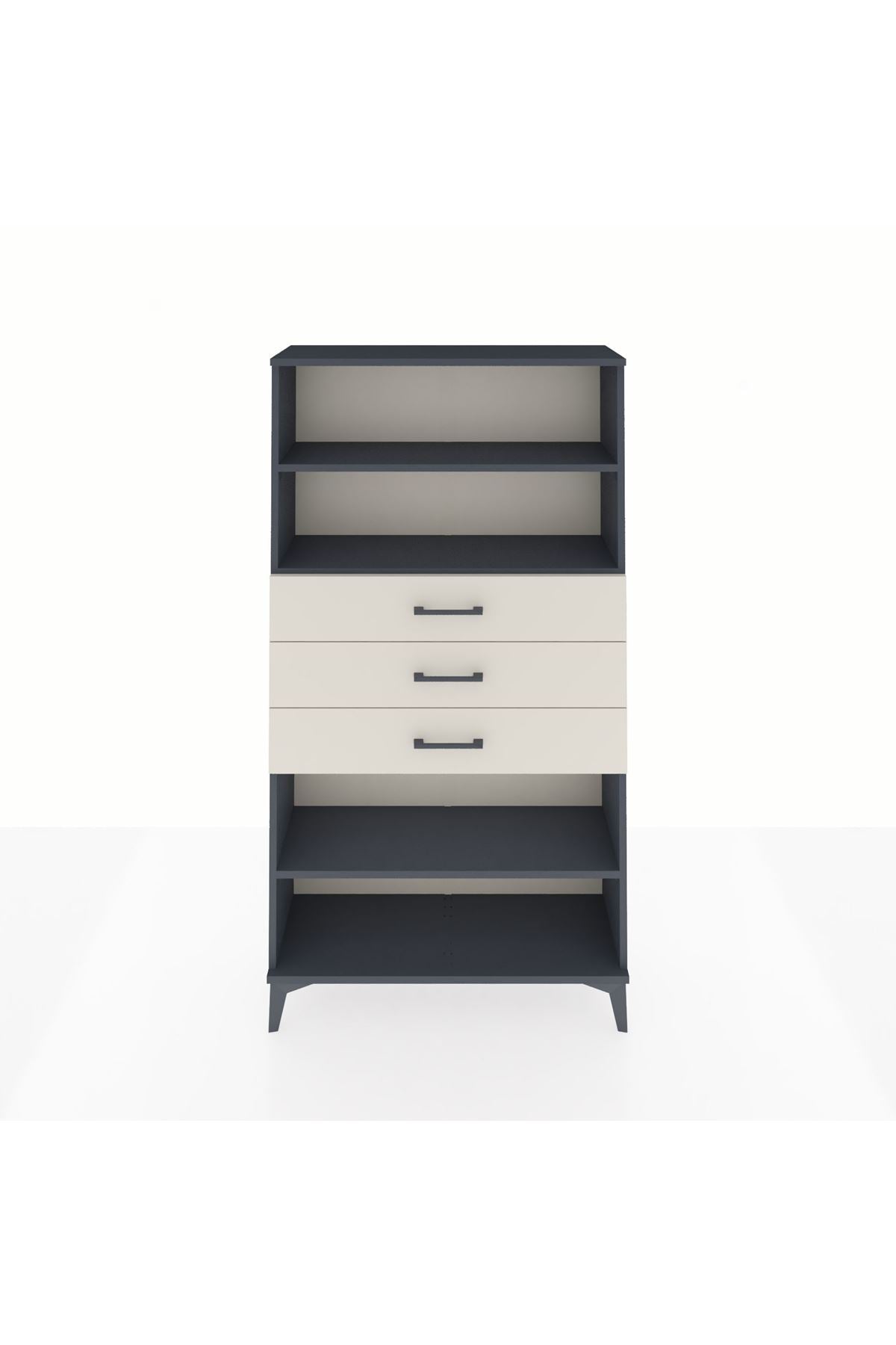 Arges Dolap 3 Raflı 3 Çekmeceli 88x30x163 - S21M098V4A