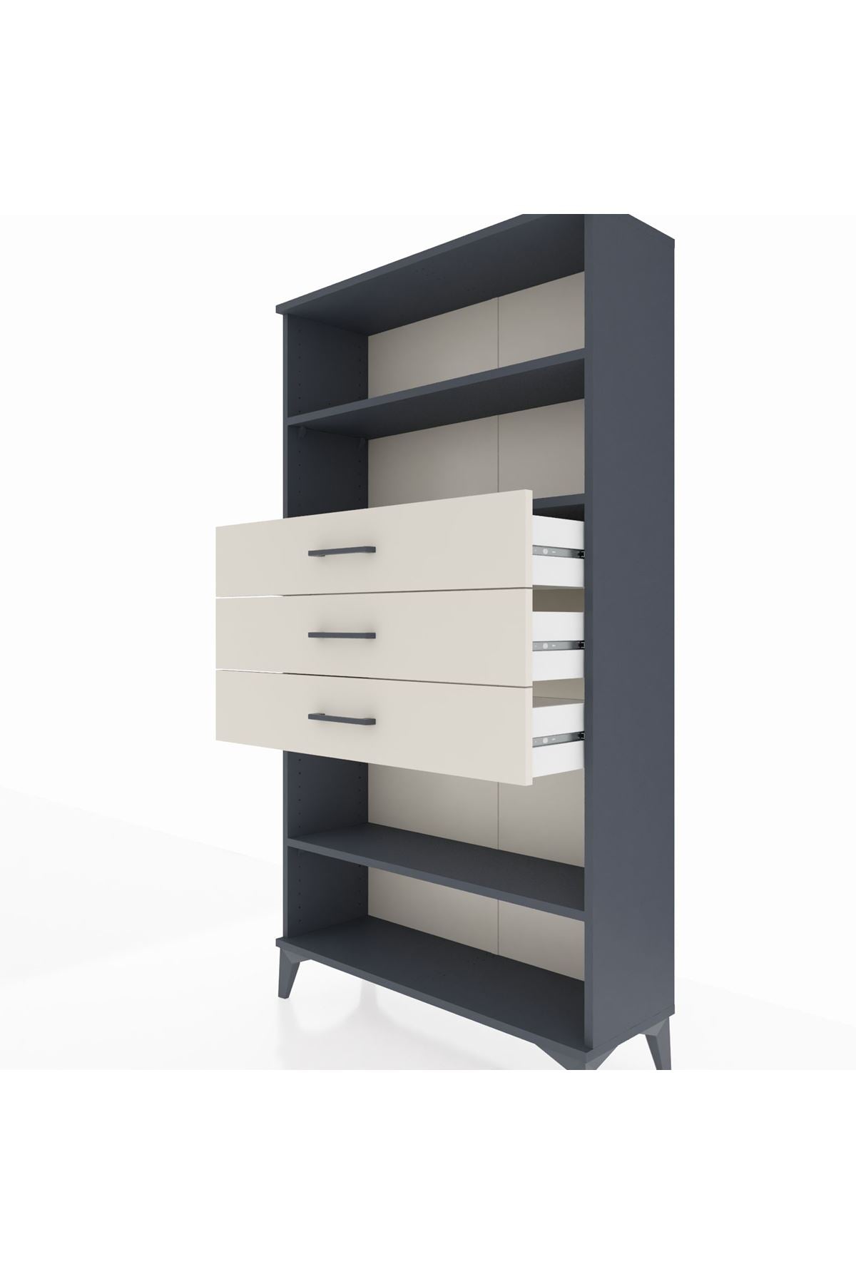 Arges Dolap 3 Raflı 3 Çekmeceli 88x30x163 - S21M098V4A