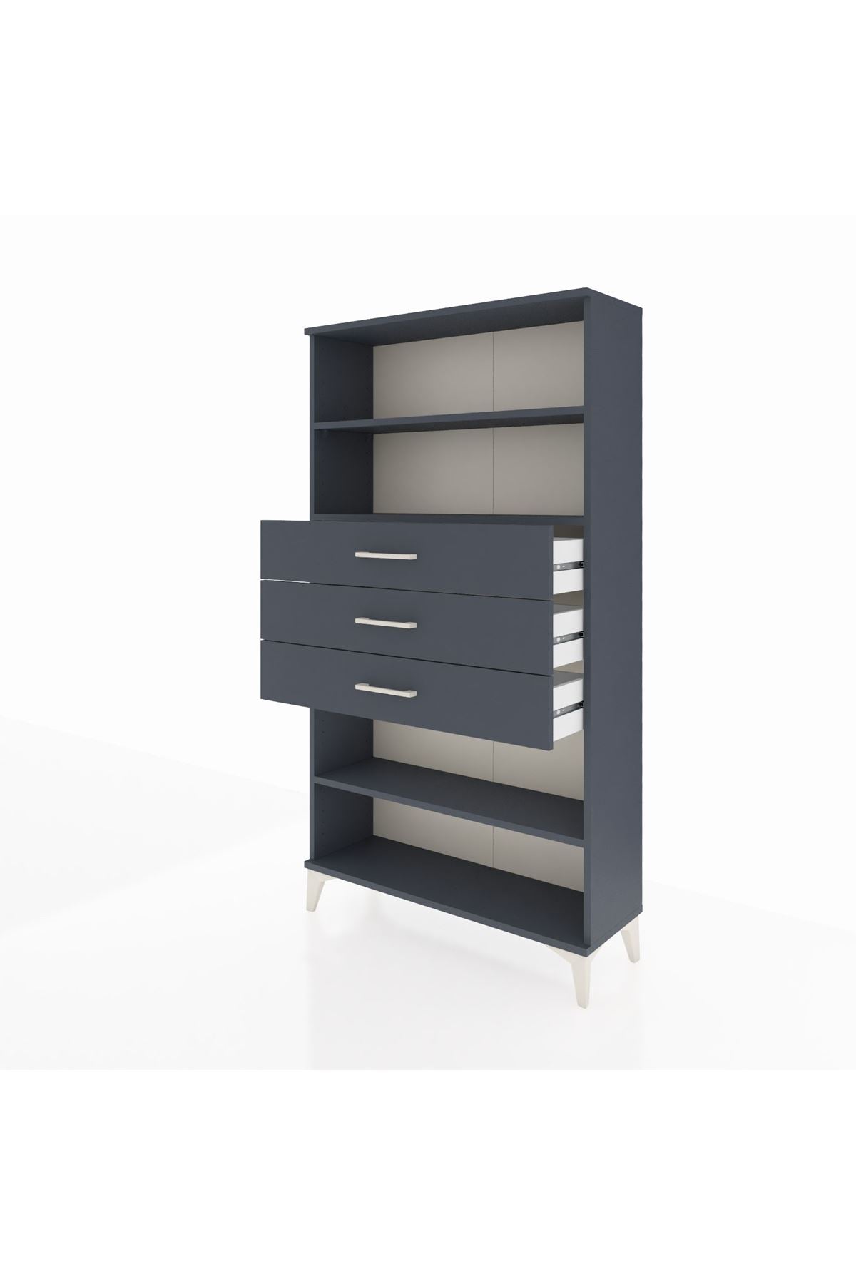 Arges Dolap 3 Raflı 3 Çekmeceli 88x30x163 - S21M098V5A