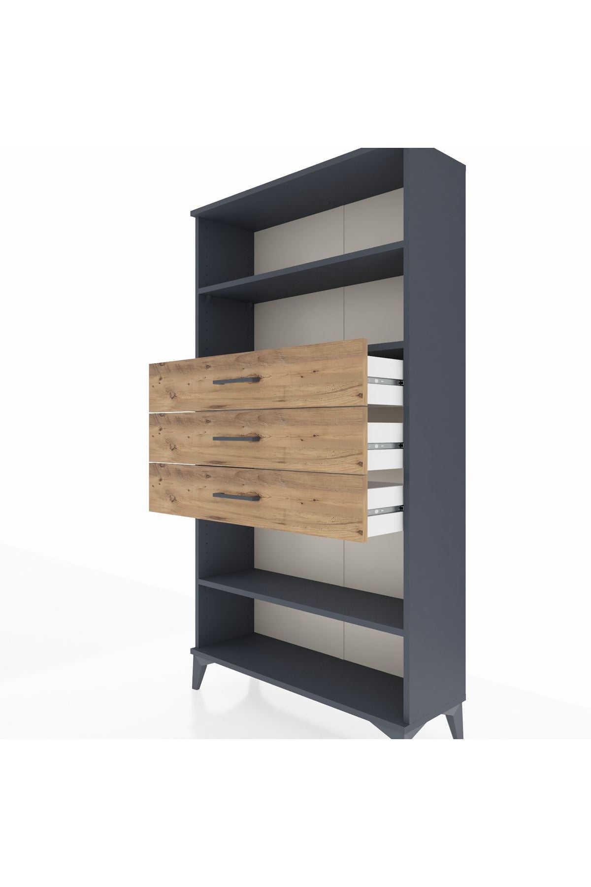 Arges Dolap 3 Raflı 3 Çekmeceli 88x30x163 - S21M098V6A