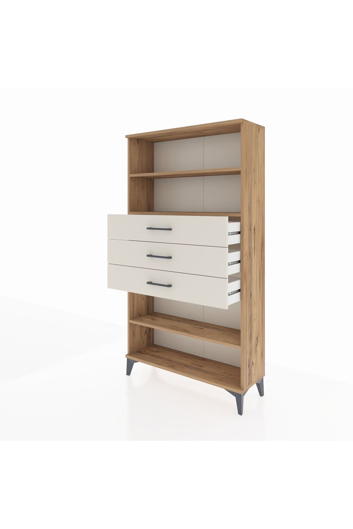 Arges Dolap 3 Raflı 3 Çekmeceli 88x30x163 - S21M098V7A