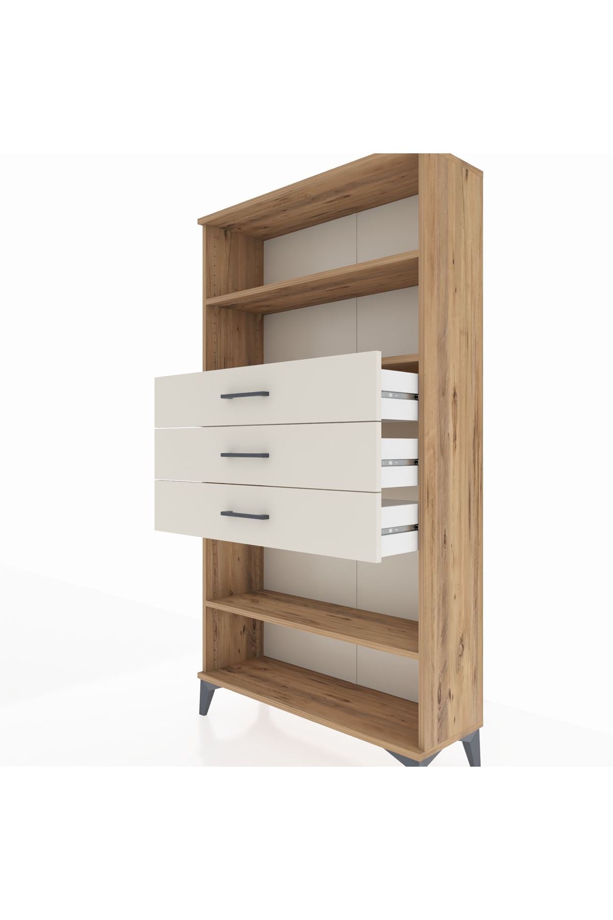Arges Dolap 3 Raflı 3 Çekmeceli 88x30x163 - S21M098V7A