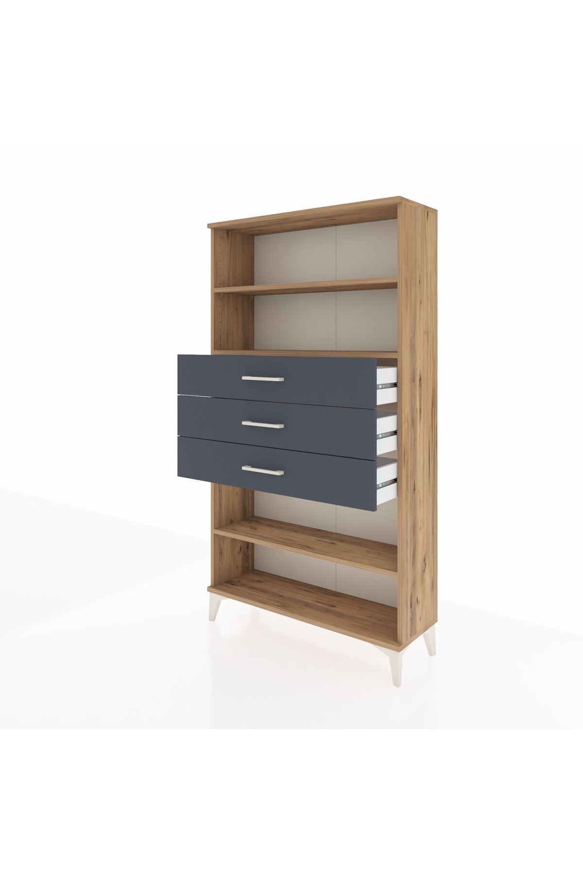 Arges Dolap 3 Raflı 3 Çekmeceli 88x30x163 - S21M098V8A