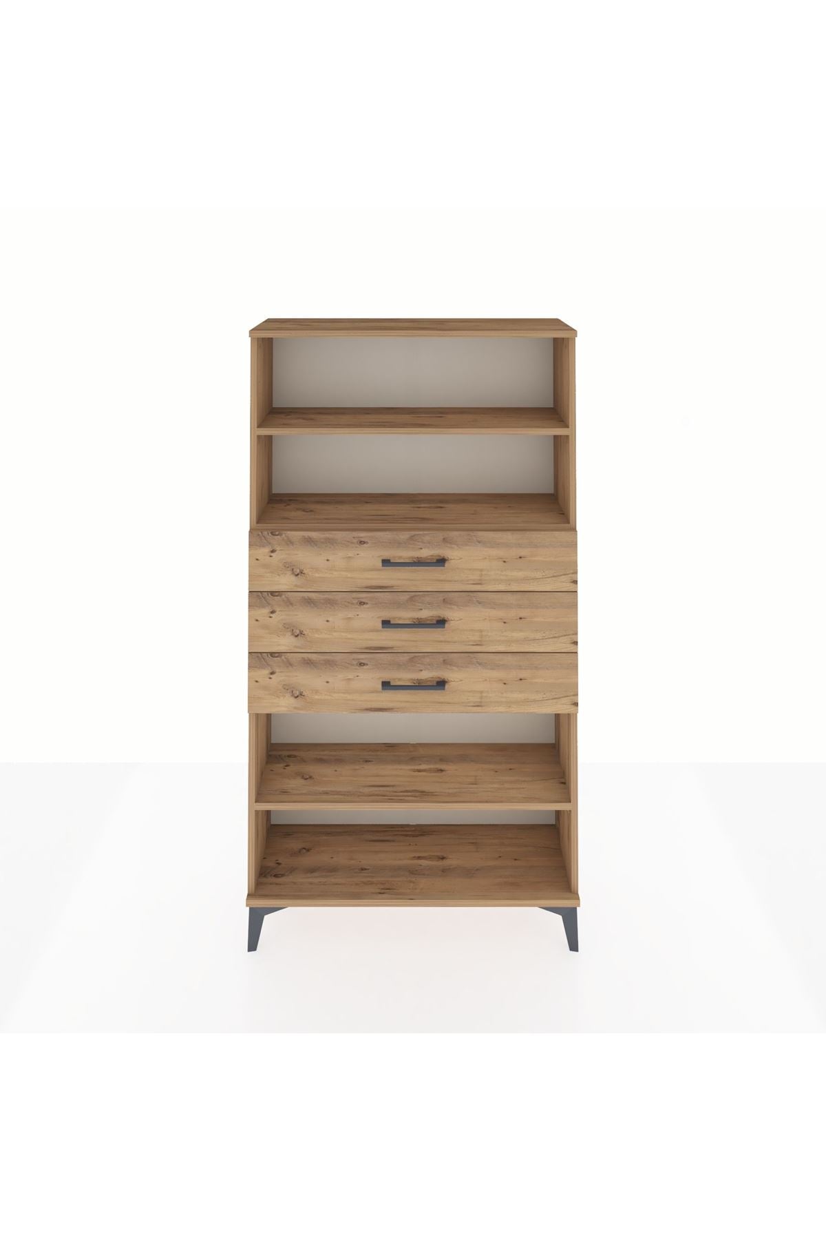 Arges Dolap 3 Raflı 3 Çekmeceli 88x30x163 - S21M098V9A