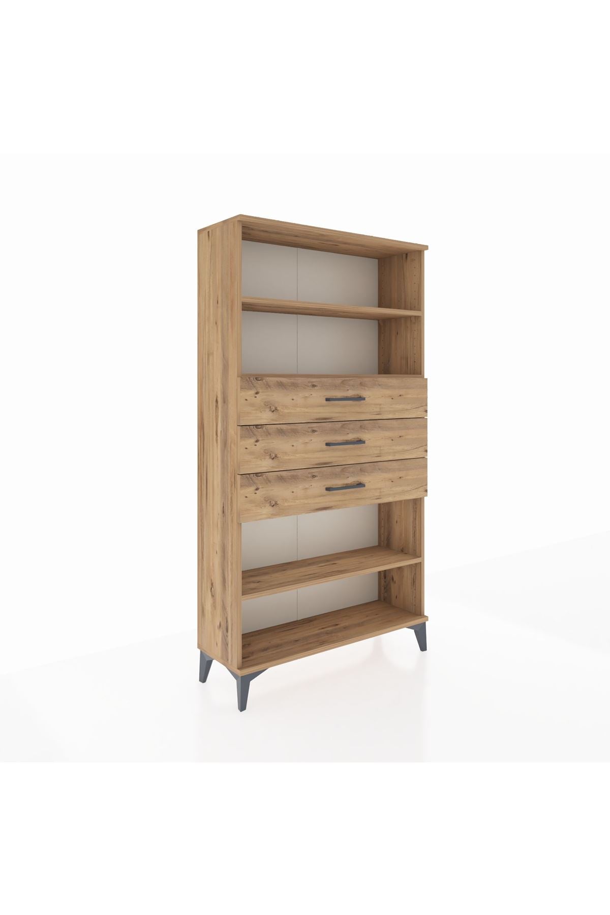 Arges Dolap 3 Raflı 3 Çekmeceli 88x30x163 - S21M098V9A