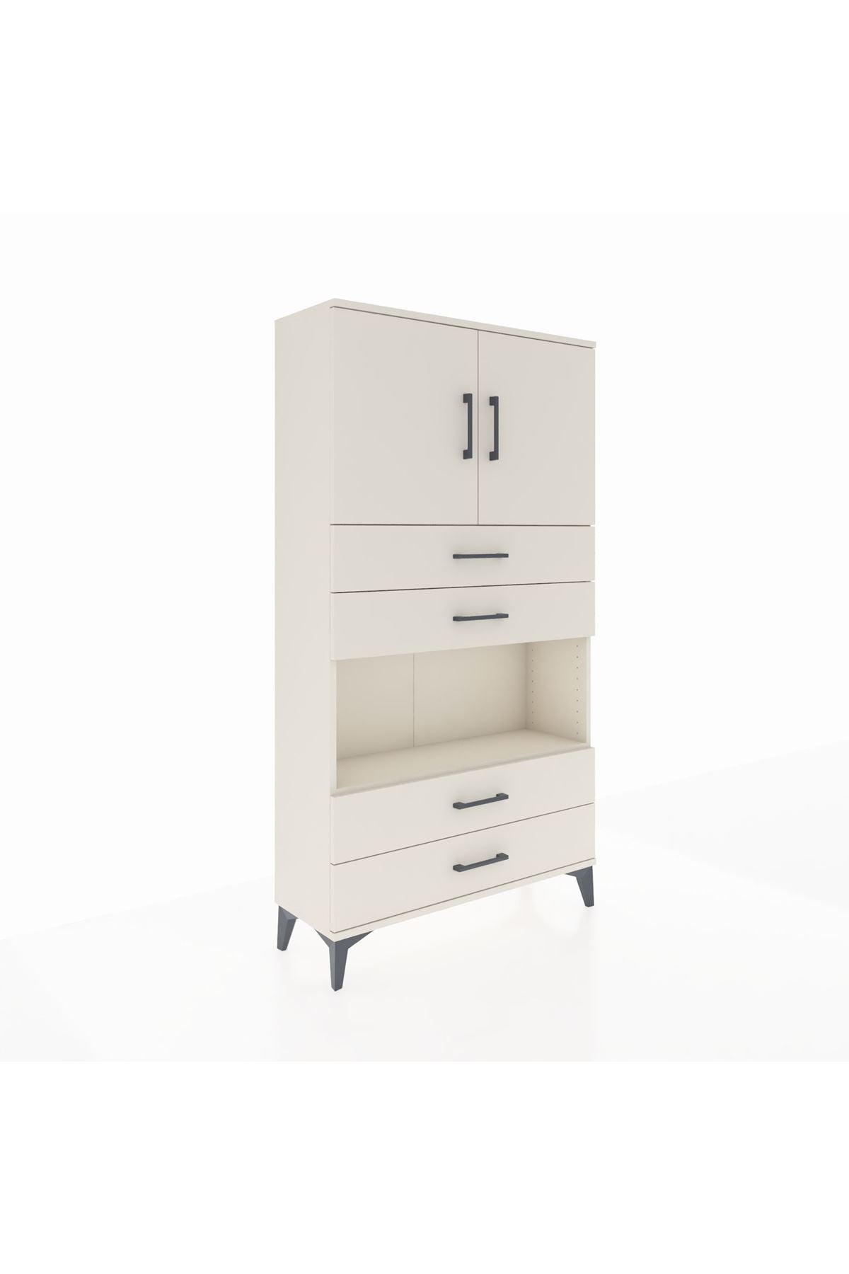 Arges Dolap 3 Raflı 4 Çekmeceli 2 Kapaklı 88x30x163 - S21M099V1A