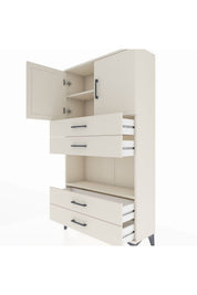 Arges Dolap 3 Raflı 4 Çekmeceli 2 Kapaklı 88x30x163 - S21M099V1A