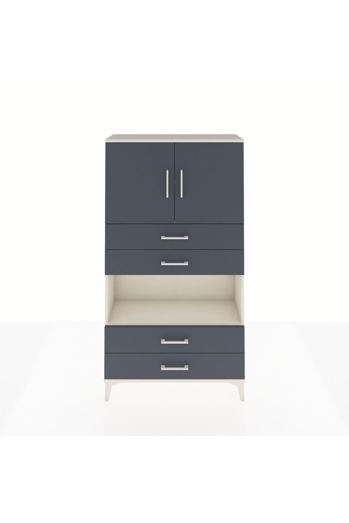 Arges Dolap 3 Raflı 4 Çekmeceli 2 Kapaklı 88x30x163 - S21M099V2A