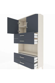 Arges Dolap 3 Raflı 4 Çekmeceli 2 Kapaklı 88x30x163 - S21M099V2A