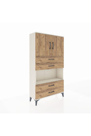 Arges Dolap 3 Raflı 4 Çekmeceli 2 Kapaklı 88x30x163 - S21M099V3A
