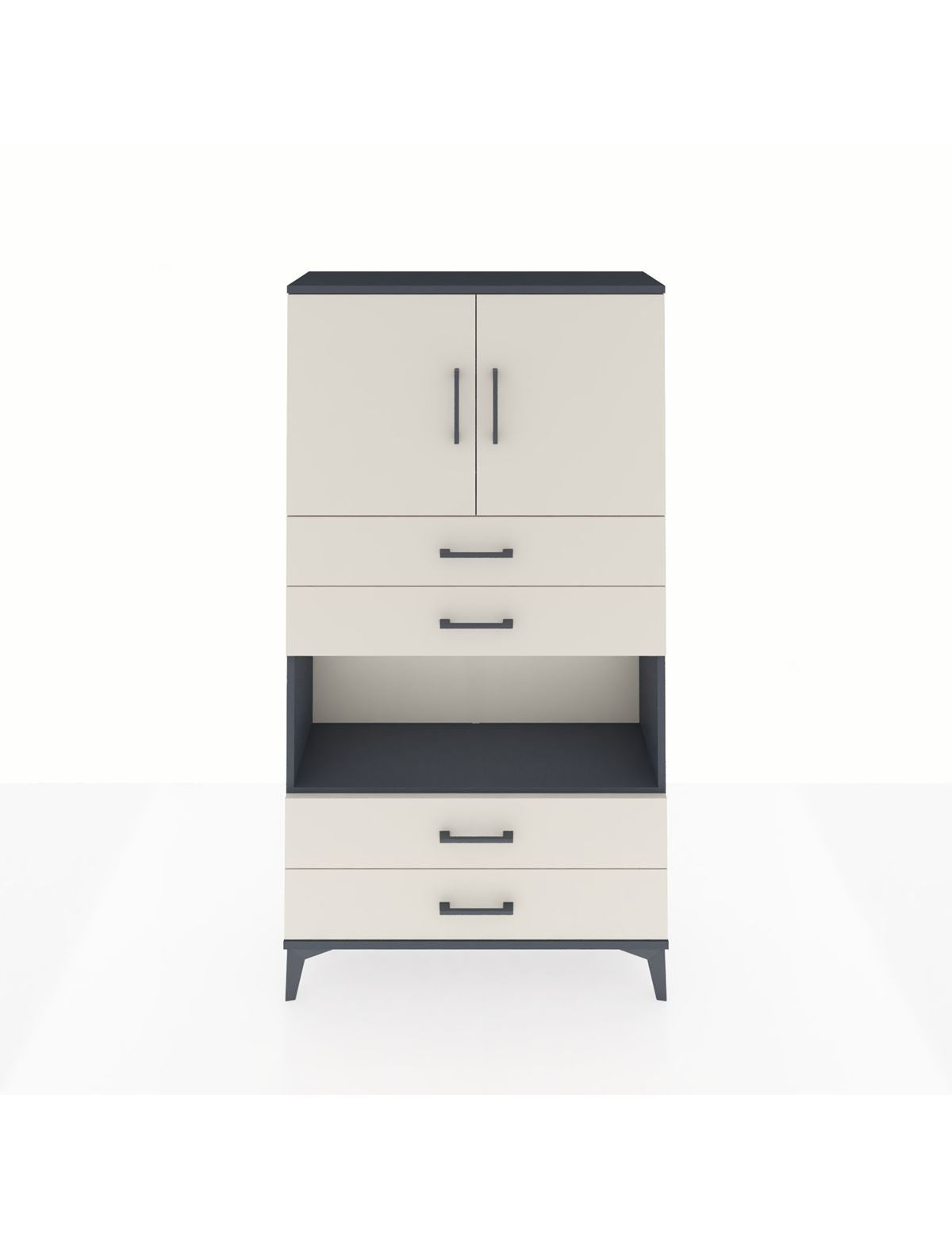 Arges Dolap 3 Raflı 4 Çekmeceli 2 Kapaklı 88x30x163 - S21M099V4A