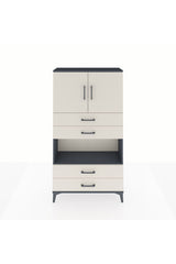 Arges Dolap 3 Raflı 4 Çekmeceli 2 Kapaklı 88x30x163
