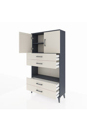 Arges Dolap 3 Raflı 4 Çekmeceli 2 Kapaklı 88x30x163 - S21M099V4A
