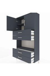 Arges Dolap 3 Raflı 4 Çekmeceli 2 Kapaklı 88x30x163 - S21M099V5A