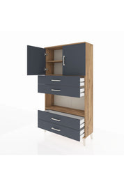 Arges Dolap 3 Raflı 4 Çekmeceli 2 Kapaklı 88x30x163 - S21M099V8A