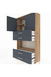 Arges Dolap 3 Raflı 4 Çekmeceli 2 Kapaklı 88x30x163 - S21M099V8A