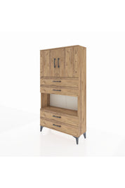 Arges Dolap 3 Raflı 4 Çekmeceli 2 Kapaklı 88x30x163 - S21M099V9A