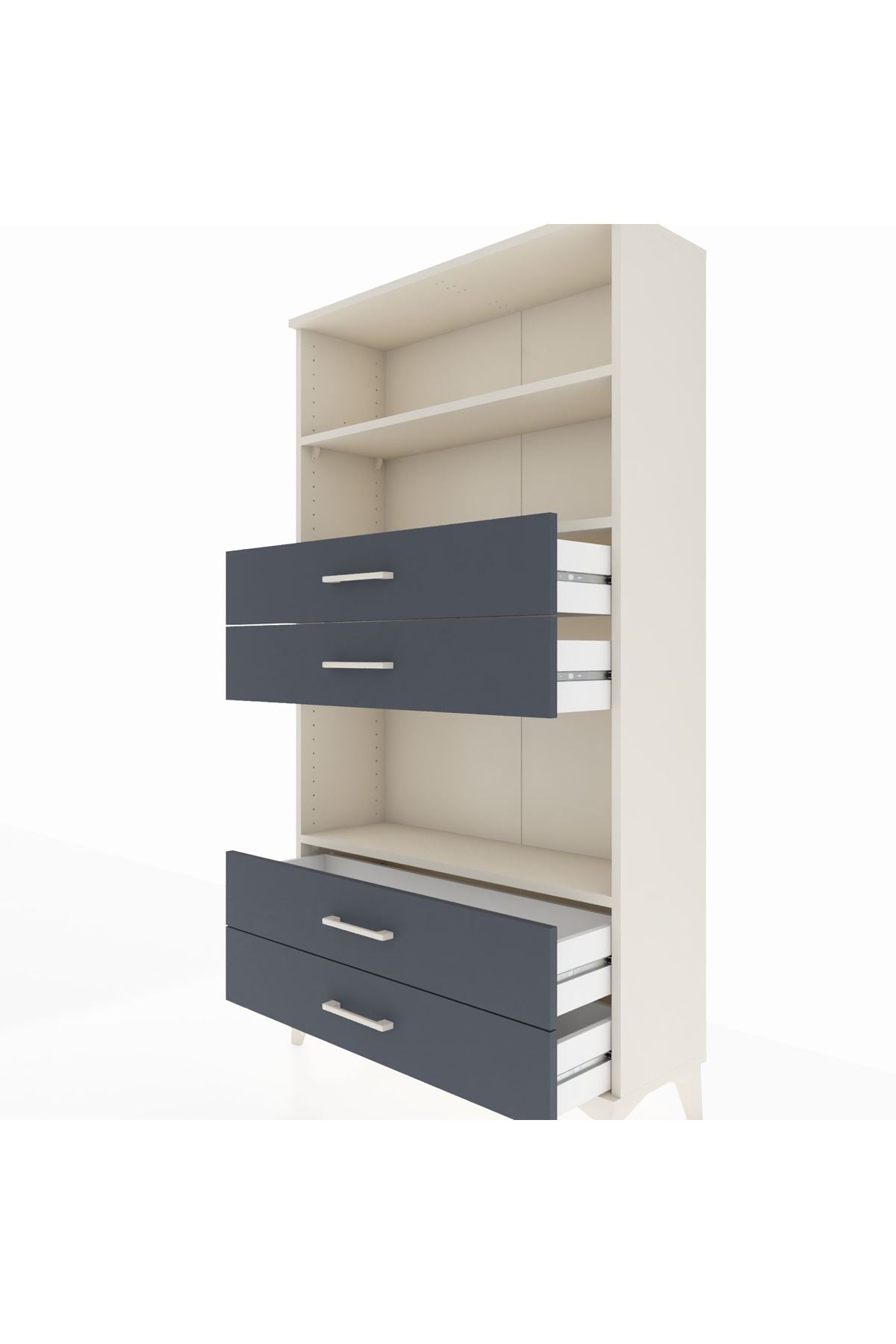Arges Dolap 3 Raflı 4 Çekmeceli 88x30x163 - S21M100V2A