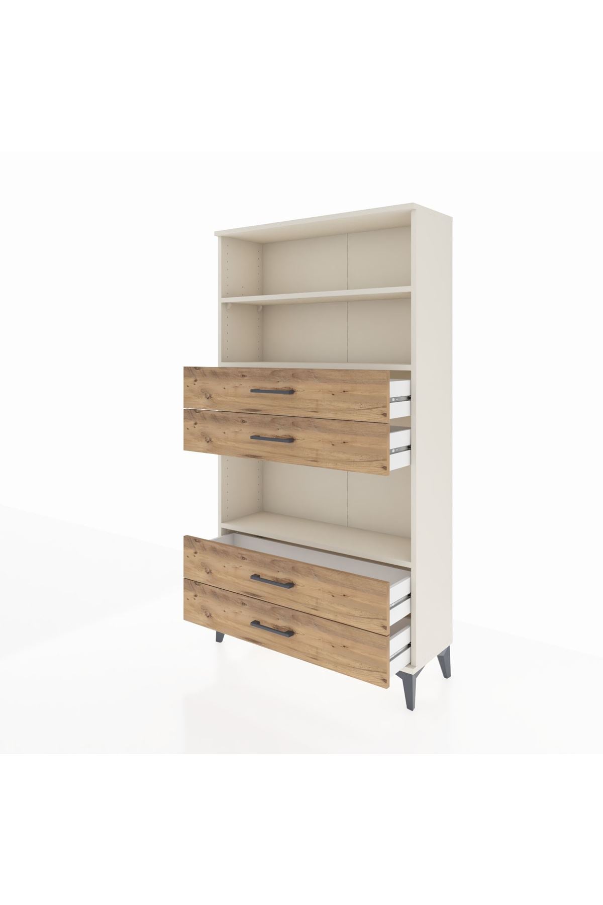 Arges Dolap 3 Raflı 4 Çekmeceli 88x30x163 - S21M100V3A