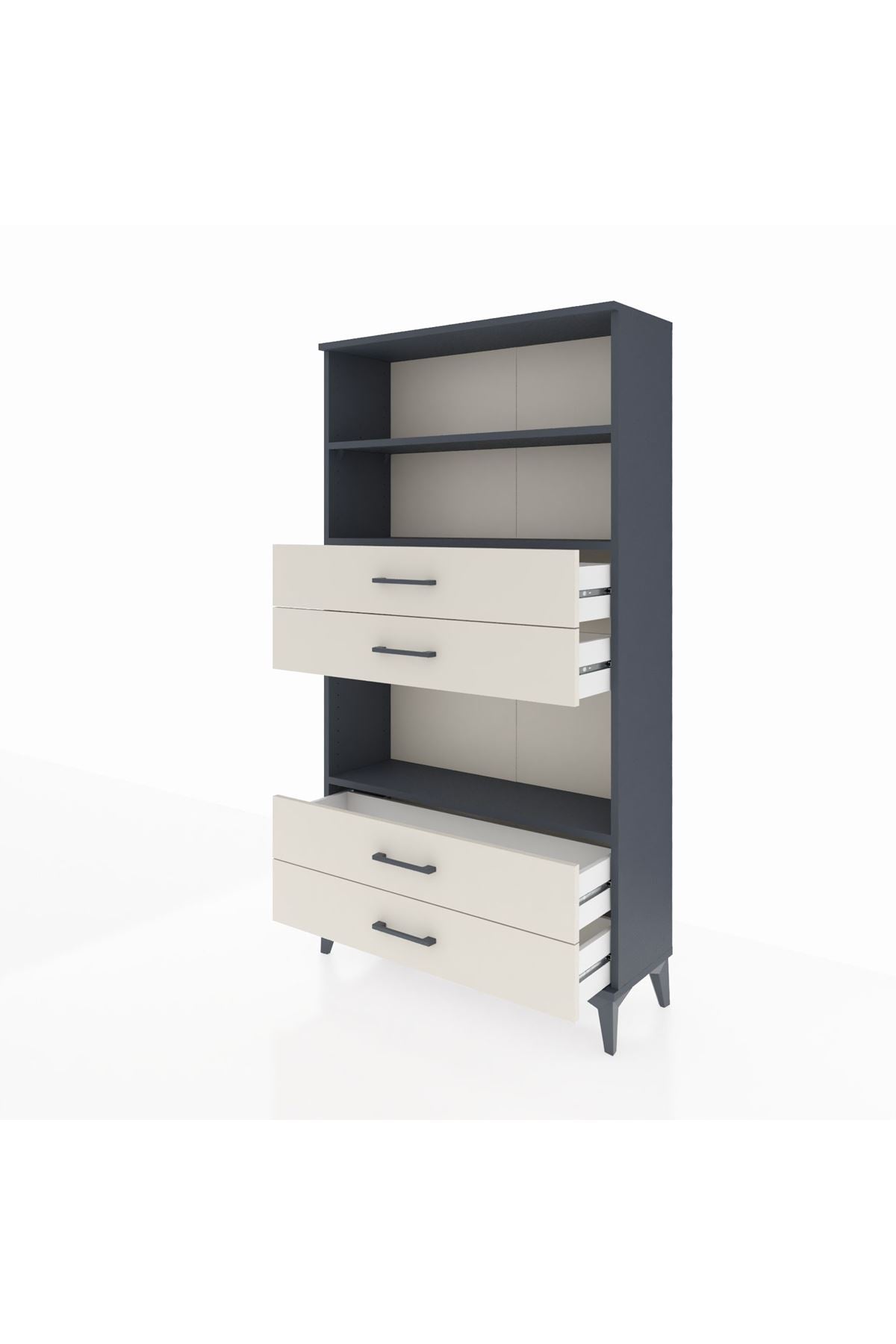 Arges Dolap 3 Raflı 4 Çekmeceli 88x30x163 - S21M100V4A