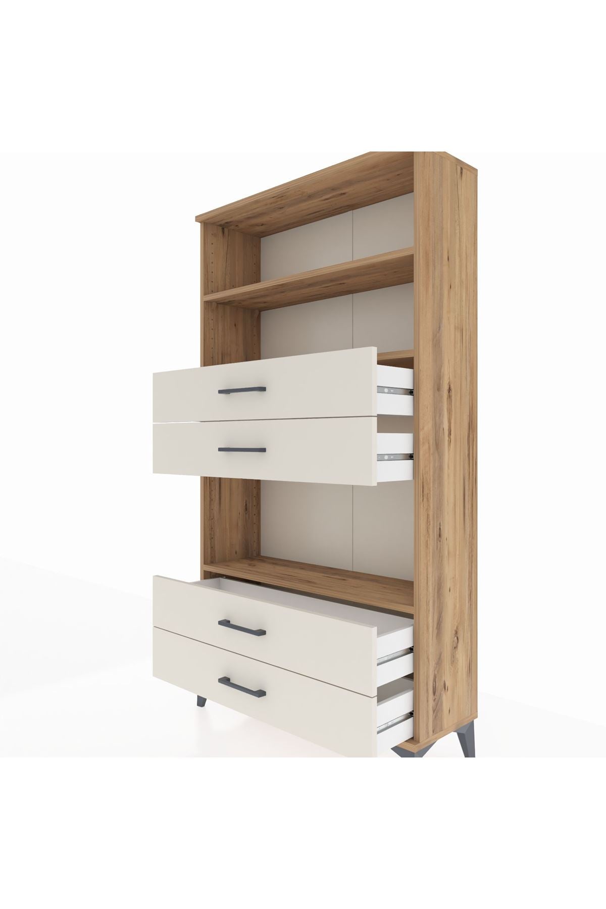 Arges Dolap 3 Raflı 4 Çekmeceli 88x30x163 - S21M100V7A