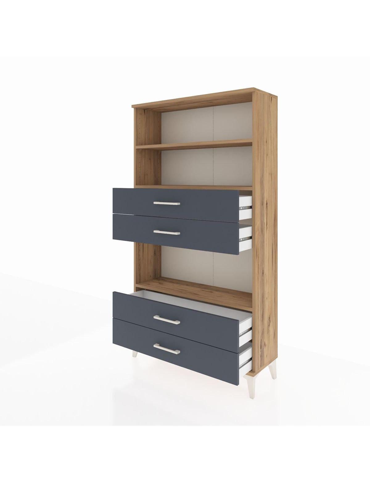 Arges Dolap 3 Raflı 4 Çekmeceli 88x30x163 - S21M100V8A