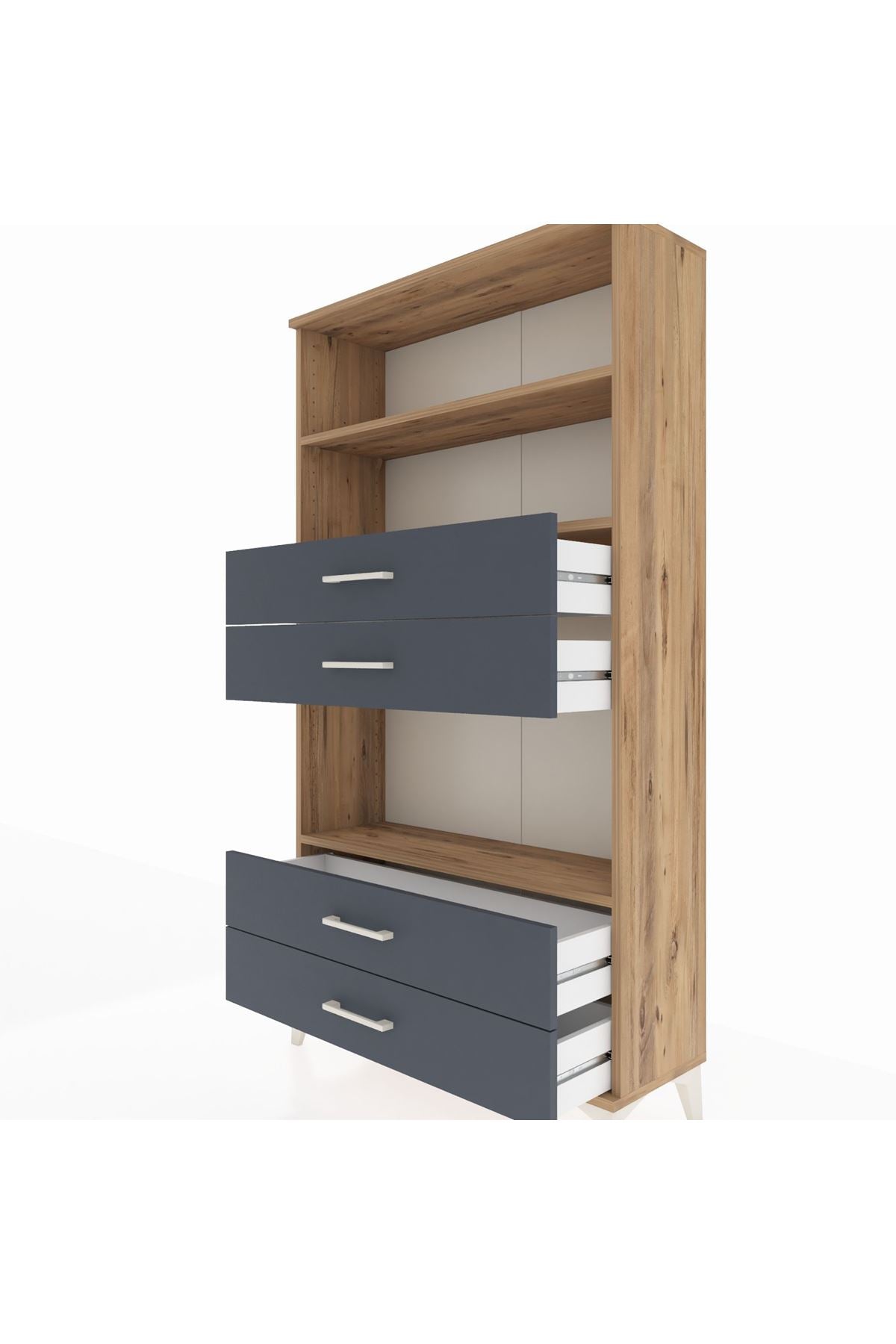 Arges Dolap 3 Raflı 4 Çekmeceli 88x30x163 - S21M100V8A