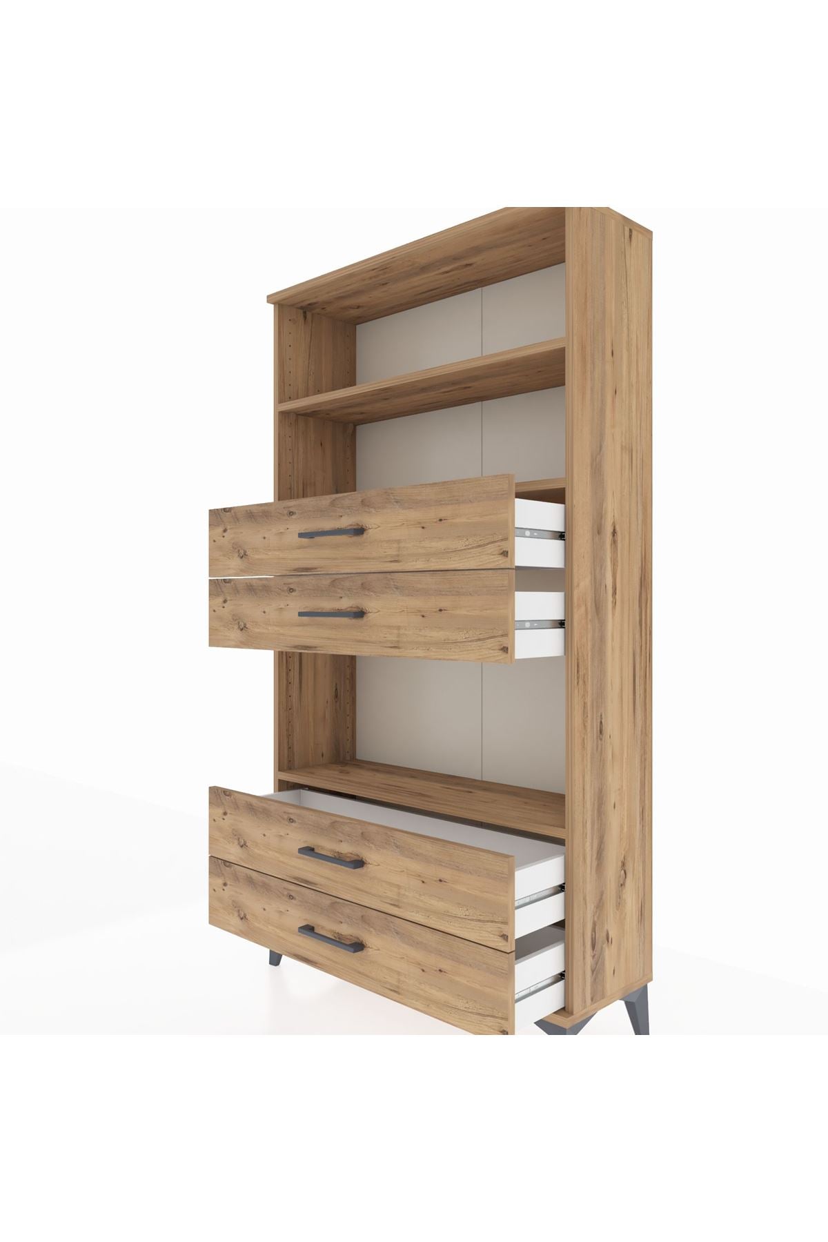 Arges Dolap 3 Raflı 4 Çekmeceli 88x30x163 - S21M100V9A