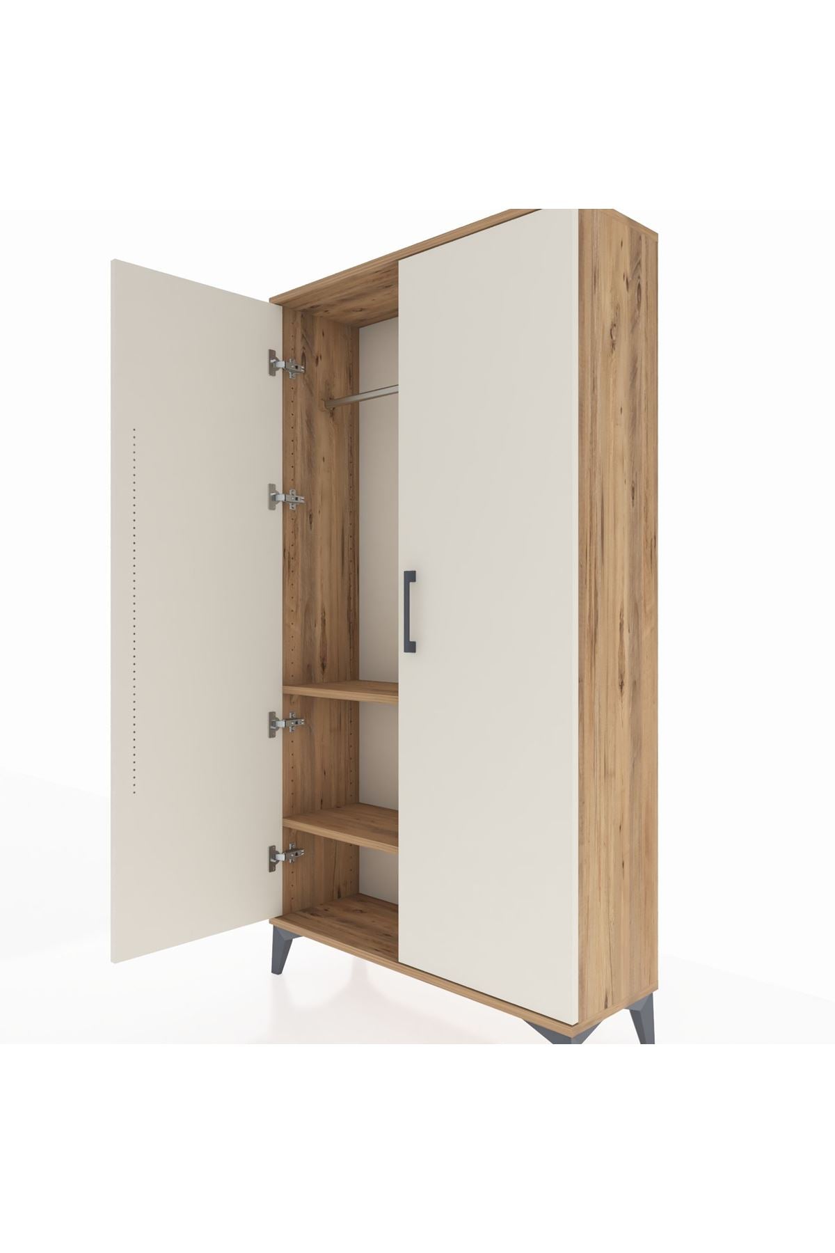 Arges Dolap 2 Raflı Kapaklı Tek Askılı 88x30x163 - S21M103V7A
