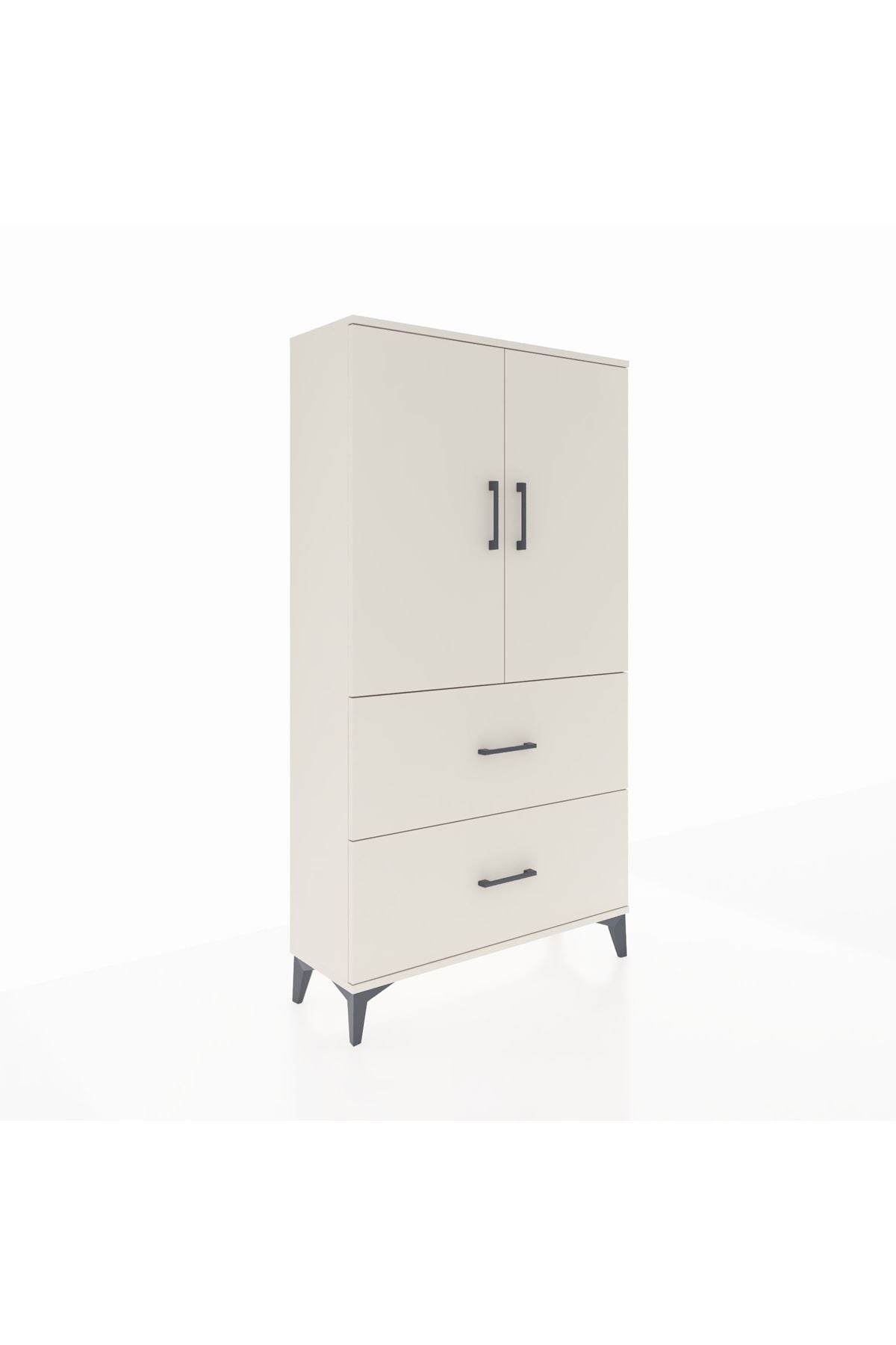Arges Dolap Tek Raflı 2 Çekmeceli Tek Askılı 88x30x163 - S21M105V1A