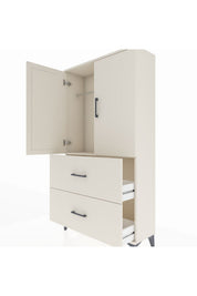 Arges Dolap Tek Raflı 2 Çekmeceli Tek Askılı 88x30x163 - S21M105V1A