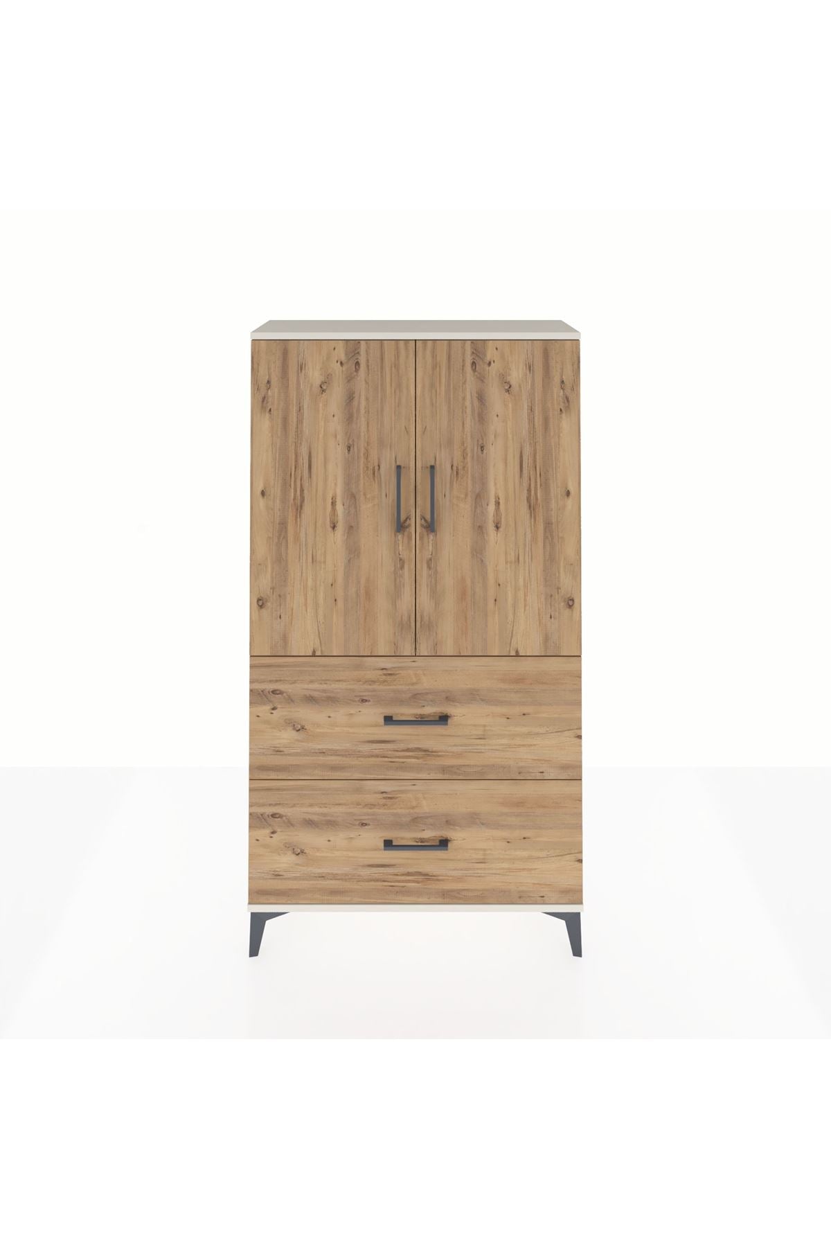 Arges Dolap Tek Raflı 2 Çekmeceli Tek Askılı 88x30x163 - S21M105V3A
