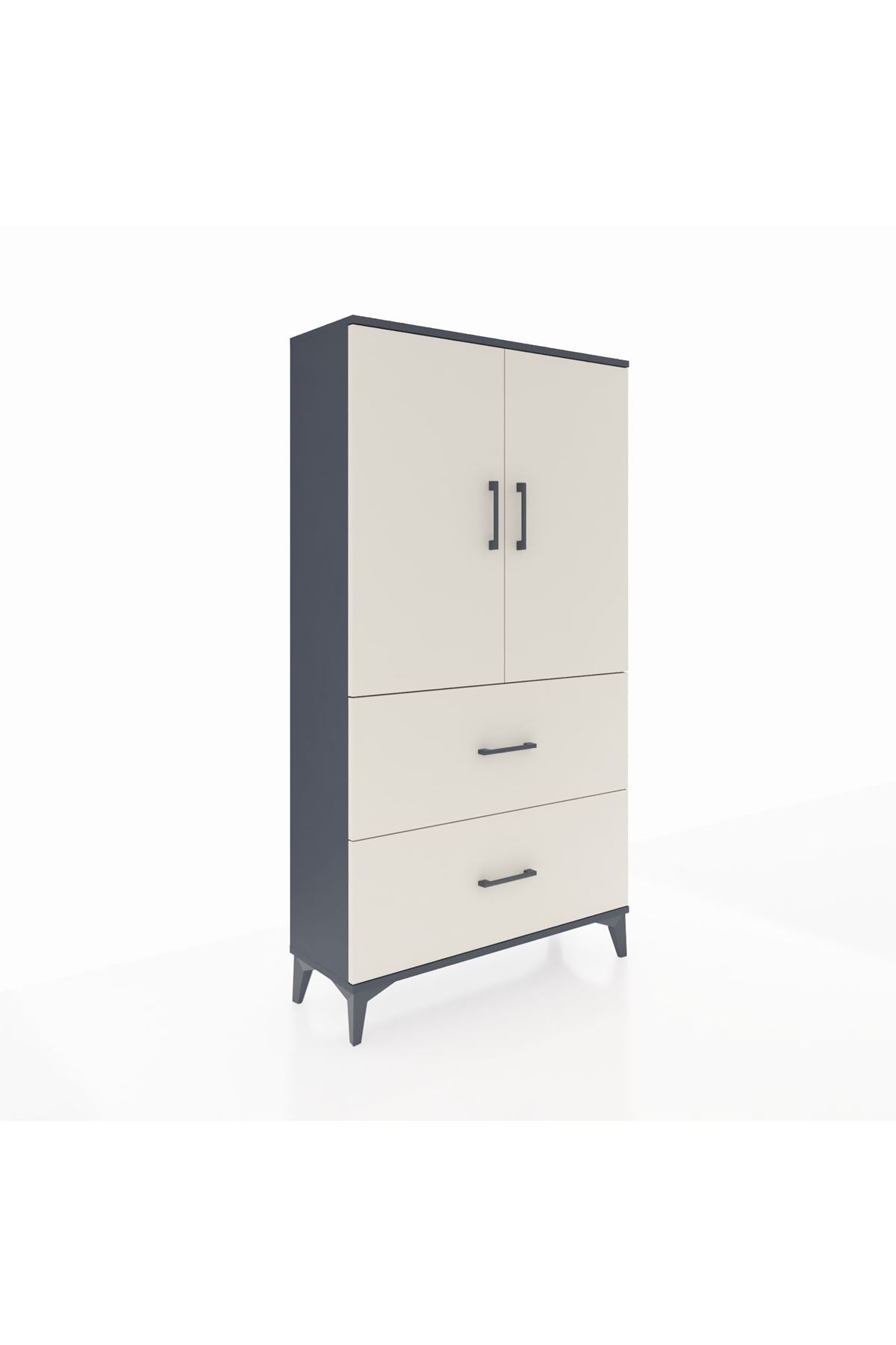 Arges Dolap Tek Raflı 2 Çekmeceli Tek Askılı 88x30x163 - S21M105V4A